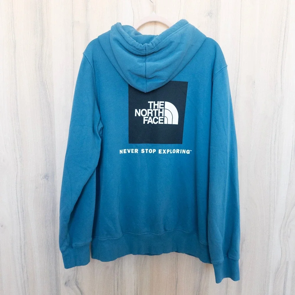 The North Face Mens Hoodie Sweatshirt Size L Blue Logo‎ Athleisure Gorpcore